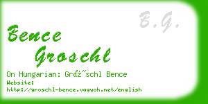 bence groschl business card